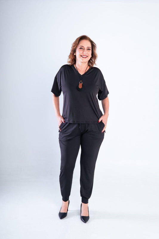 Conjunto Flórida - Malha Confort Calça e Blusa de Gola V - Naguirre Shop