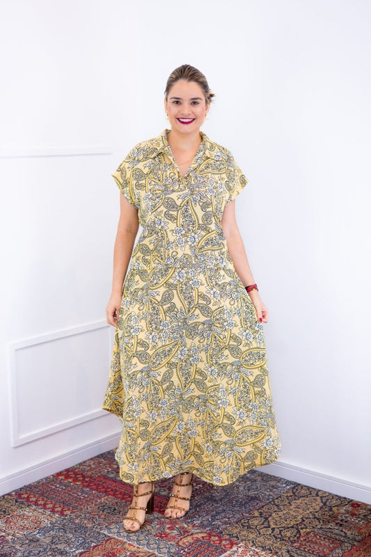 Conjunto Rio – Saia Longa e Blusa com Decote V em Crepe com Caimento Fluido - Naguirre Shop