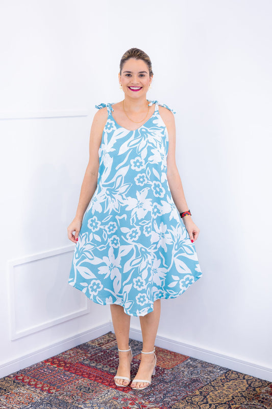 Vestido Paty – Decote Redondo e Alças Ajustáveis em Crepe