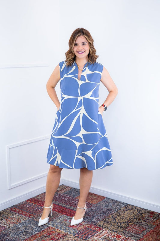 Vestido Luana – Evasê com Gola Padre e Bolsos em Crepe - Naguirre Shop